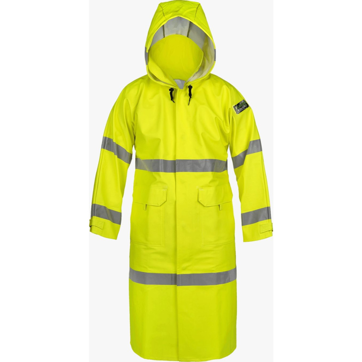 FR Arc Rated 48 Inch PU Rain Coat in Hi-Vis Yellow